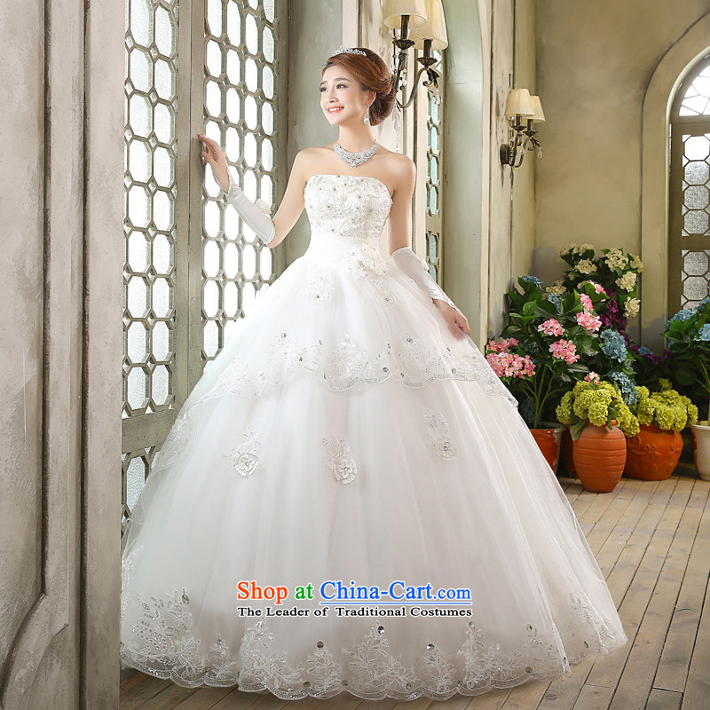 Wedding dresses new 2015 Korean anointed chest white video thin princess align Sau San in the white flowers, Yue married arts , , , shopping on the Internet