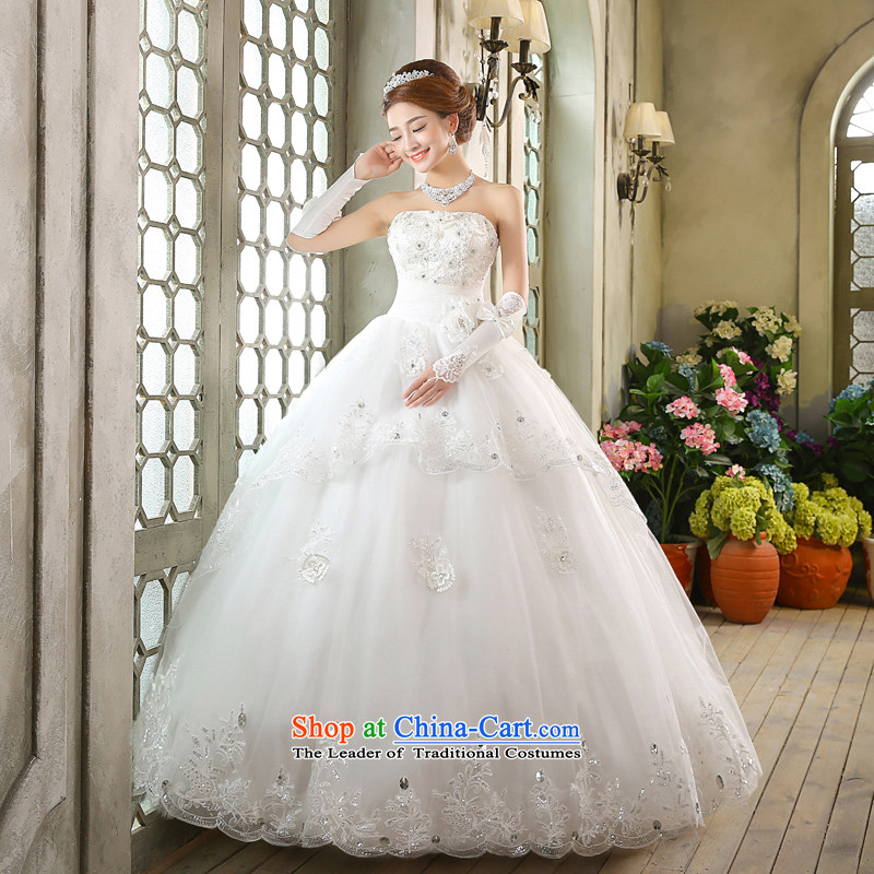 Wedding dresses new 2015 Korean anointed chest white video thin princess align Sau San in the white flowers, Yue married arts , , , shopping on the Internet
