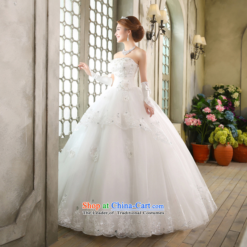 Wedding dresses new 2015 Korean anointed chest white video thin princess align Sau San in the white flowers, Yue married arts , , , shopping on the Internet