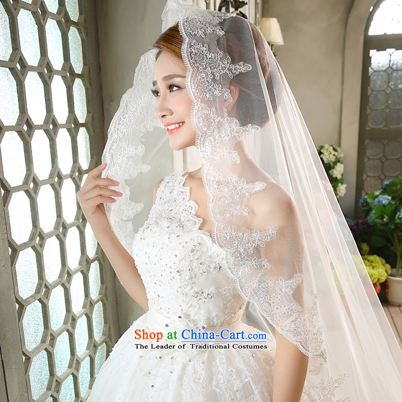 Wedding dresses new 2015 Korean brides to align the princess white shoulder strap white flowers?S