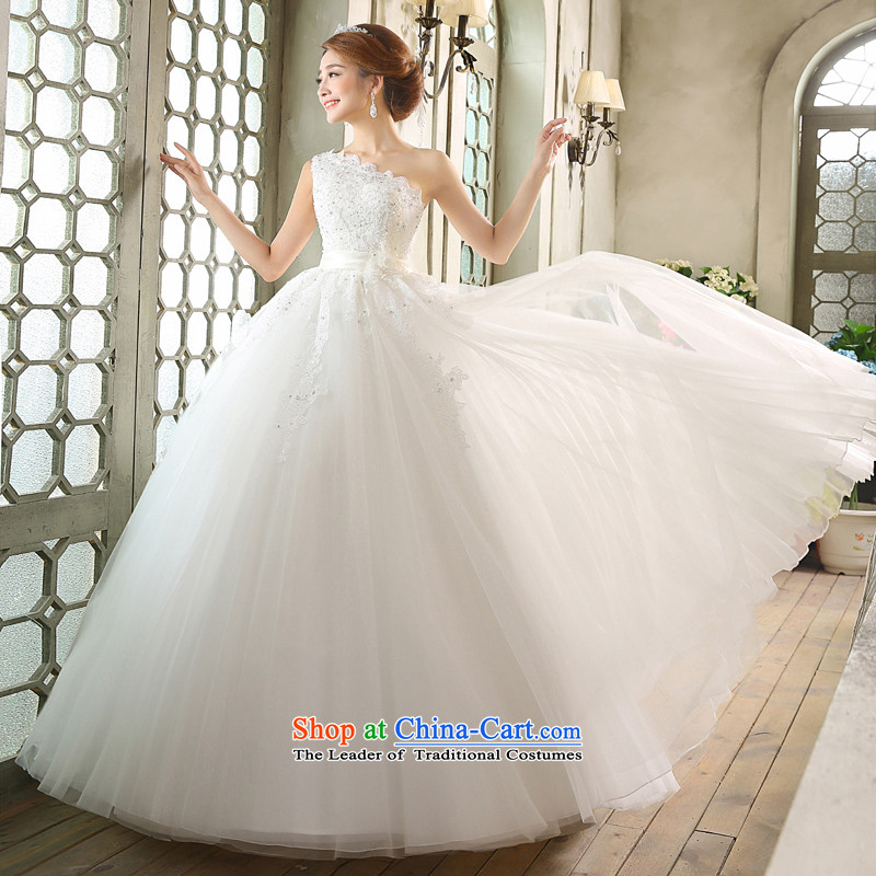 Wedding dresses new 2015 Korean brides to align the princess white shoulder strap white S flowers of married arts , , , Yue shopping on the Internet