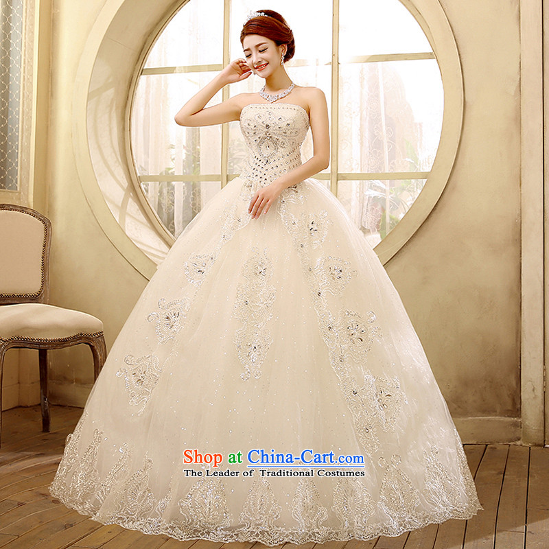 2015 new anointed chest video thin wedding dresses minimalist version to align the Korean drill with water drilling M Yue married the white arts , , , shopping on the Internet