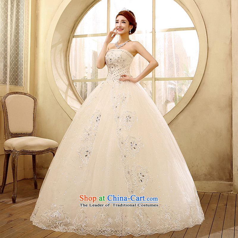 2015 new anointed chest video thin wedding dresses minimalist version to align the Korean drill with water drilling M Yue married the white arts , , , shopping on the Internet