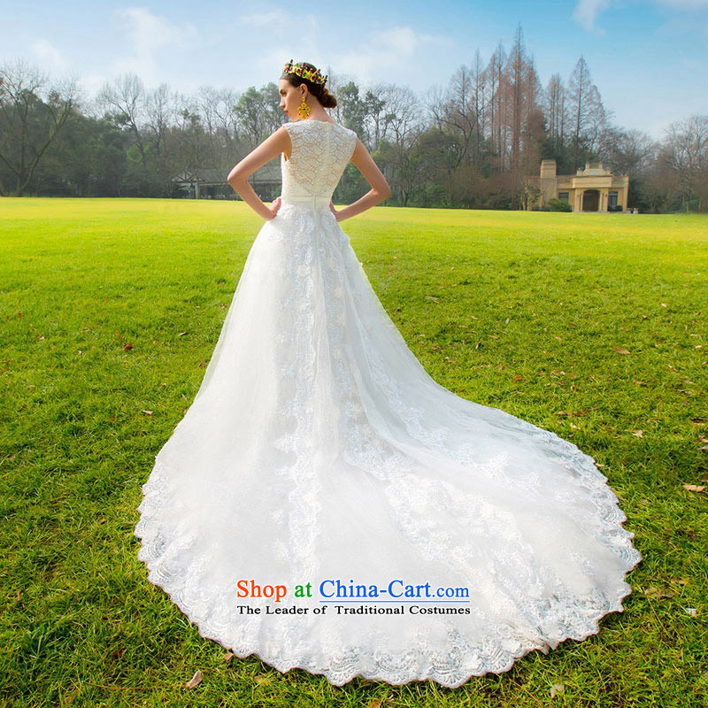A new bride 2015 lace tail wedding style and simplicity of the luxuriously designed drill A571 S, a bride shopping on the Internet has been pressed.