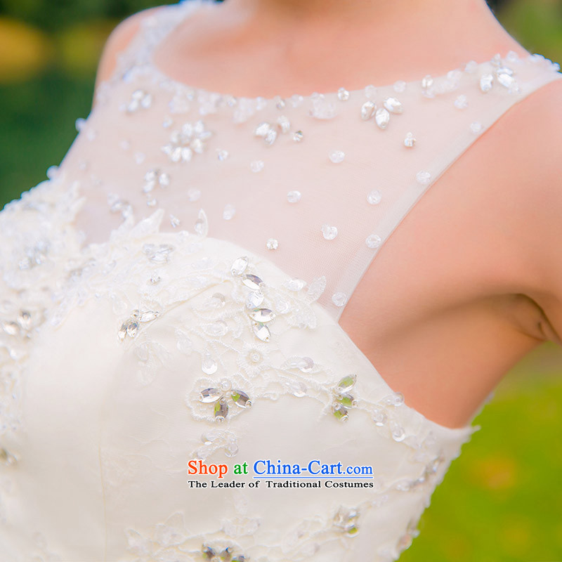 Name the new bride Mun 2015 Korean Princess Deluxe wedding dresses lace a field shoulder engraving design 874 tail, M, a bride shopping on the Internet has been pressed.