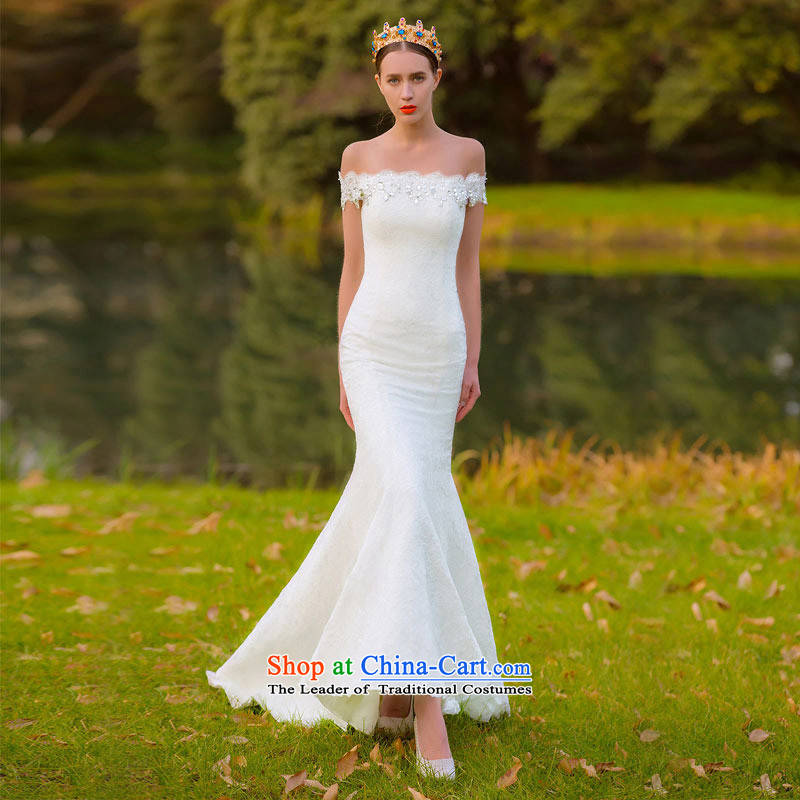 A bride wedding dresses 2015 New Sau San crowsfoot lace wedding small trailing a field name, L 504 shoulder door bride shopping on the Internet has been pressed.
