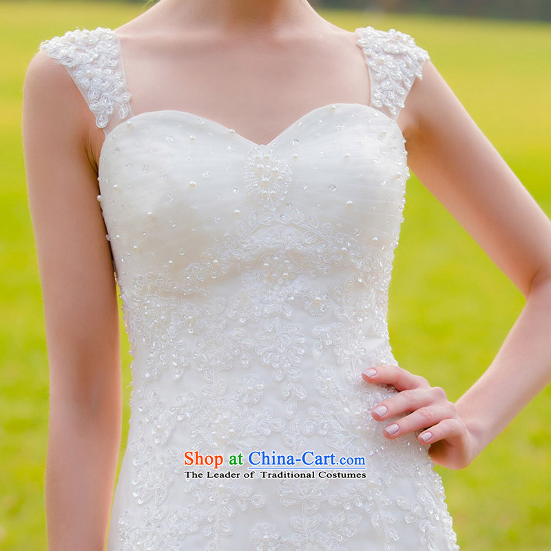 A bride wedding dresses 2015 new Korean Princess Mary Magdalene chest sweet lace tail wedding 956 M, a bride shopping on the Internet has been pressed.