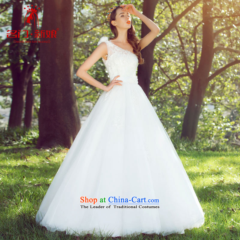 A Bride 2015 stylish shoulder wedding manually stereo bon bon princess romantic wedding lace 578 M