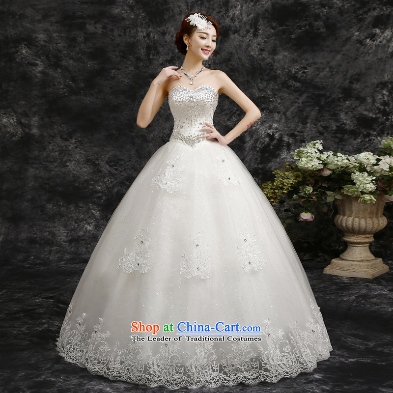 2015 Autumn and winter new Korean-style luxury depilation chest to align the diamond wedding dresses , Gil beautiful white , , , shopping on the Internet