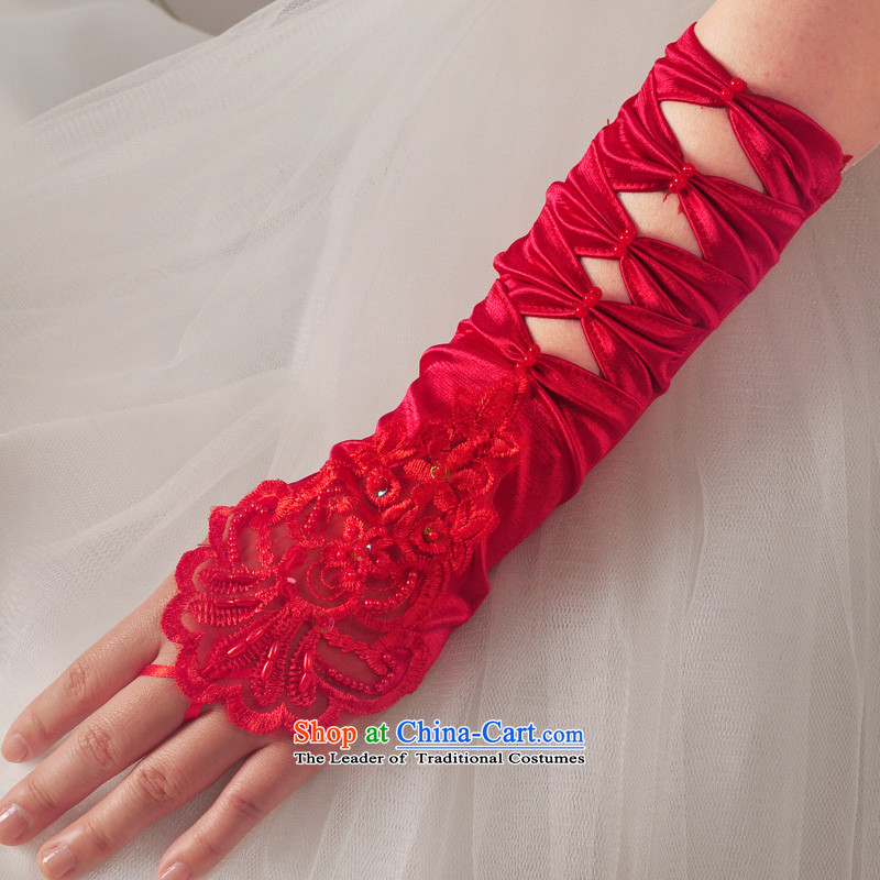 The privilege of serving the bride-leung wedding embroidered red leather glove lace terrace refers to marry butterfly yarn accessories gloves white, a service-leung , , , shopping on the Internet