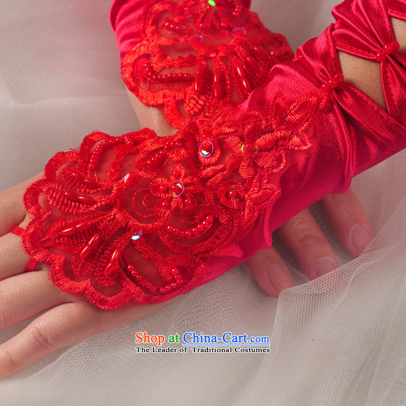 The privilege of serving the bride-leung wedding embroidered red leather glove lace terrace refers to marry butterfly yarn accessories gloves white, a service-leung , , , shopping on the Internet