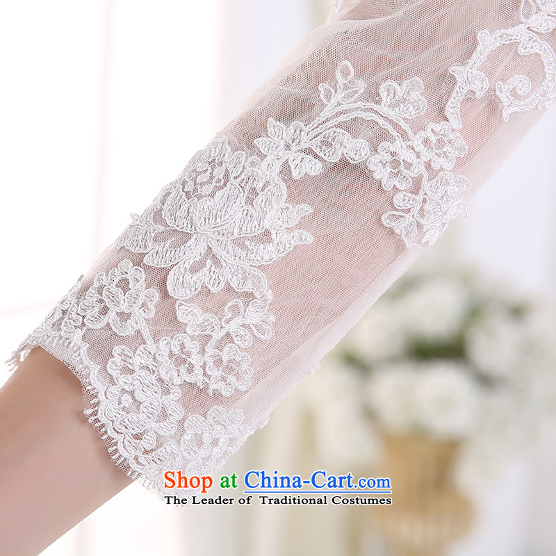 Custom dressilyme wedding by 2015 Spring/Summer lace 7 Sleeve V-Neck short of the chiffon version A wedding dresses stylish Top Loin bride ivory - no spot 25 day shipping M,DRESSILY OCCASIONS ME WEAR ON-LINE,,, shopping on the Internet