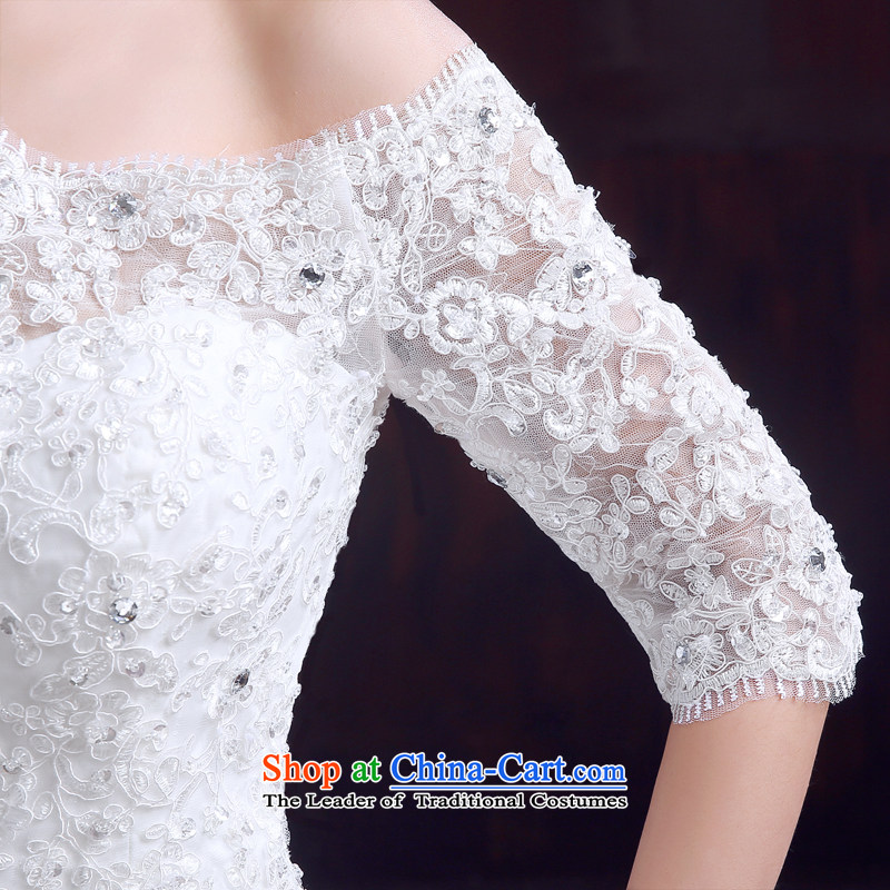 The dumping of the wedding dress wedding dress 2015 new autumn and winter field shoulder crowsfoot wedding packages to align and integrate with the marriage crowsfoot Sau San wedding booking Pearl White S, dumping of wedding dress shopping on the Internet
