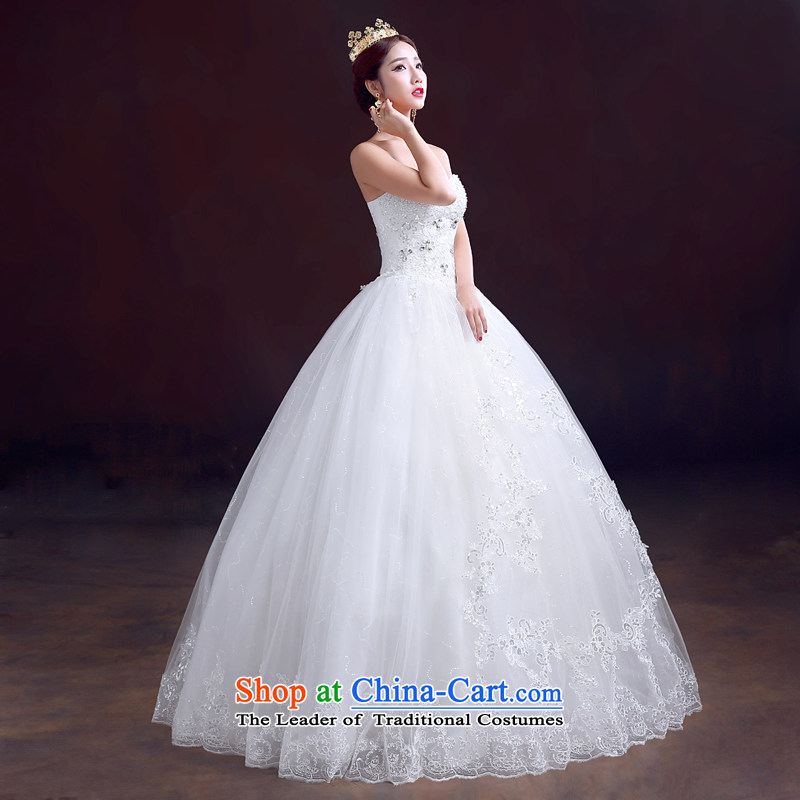 The dumping of the wedding dress new 2015 winter wedding dresses and chest straps to) Wedding Diamond White marriage video thin wedding White M, soothe the wedding dress shopping on the Internet has been pressed.