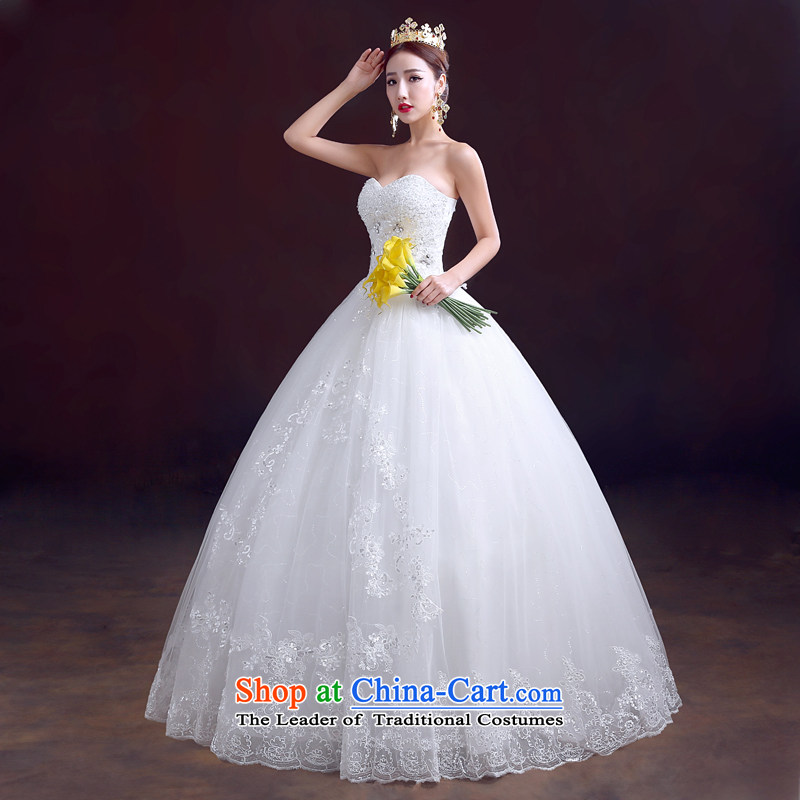 The dumping of the wedding dress new 2015 winter wedding dresses and chest straps to) Wedding Diamond White marriage video thin wedding White M, soothe the wedding dress shopping on the Internet has been pressed.