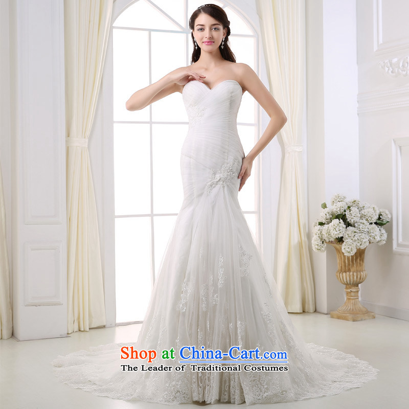 Custom dressilyme wedding anointed by 2015 chest pressure folds lace diamond wedding crowsfoot Sau San stylish and simple bind with tail bridal dresses ivory - no spot 25 day shipping?XS