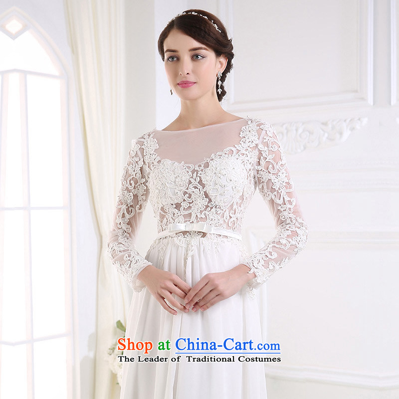 Custom dressilyme wedding by 2015 fluoroscopy chiffon lace straight back long-sleeved wedding slim summer sexy bride dress ivory - no spot 25 day shipping M,DRESSILY OCCASIONS ME WEAR ON-LINE,,, shopping on the Internet