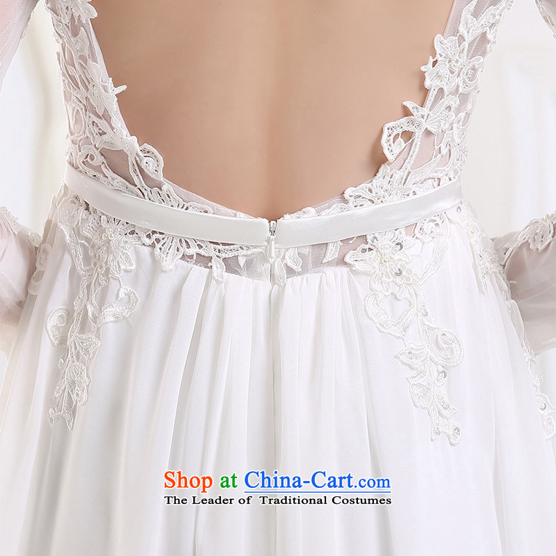 Custom dressilyme wedding by 2015 fluoroscopy chiffon lace straight back long-sleeved wedding slim summer sexy bride dress ivory - no spot 25 day shipping M,DRESSILY OCCASIONS ME WEAR ON-LINE,,, shopping on the Internet