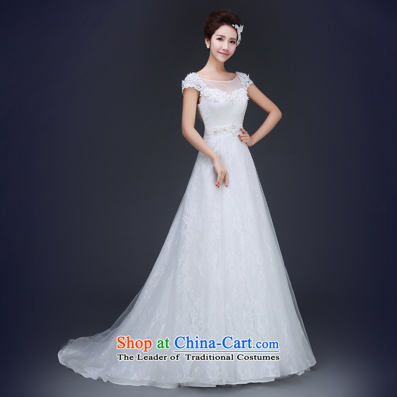 Jie mija wedding dresses new bride 2015 quality custom tail pregnant women wedding springXXXL white diamond