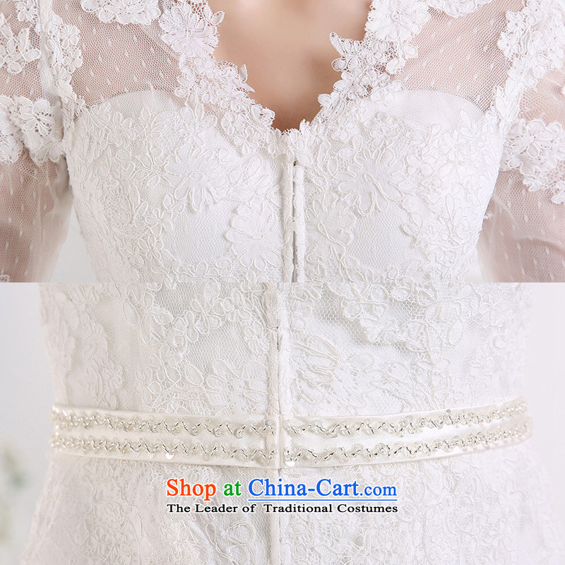 Custom dressilyme wedding by 2015 lace fluoroscopy V-Neck short, long after the former short wedding in a field before the cuff zipper bride wedding White - No spot 25 day shipping XS,DRESSILY OCCASIONS ME WEAR ON-LINE,,, shopping on the Internet