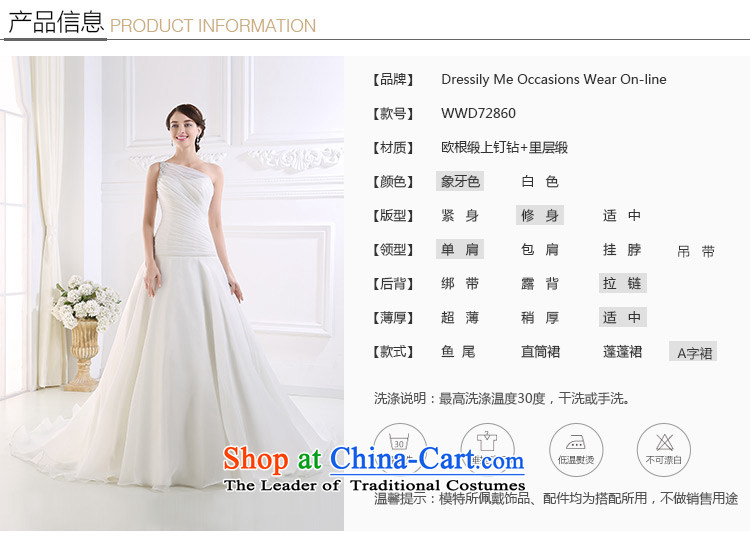 Custom dressilyme wedding fashion shoulder folds by 2015 Low-rise A Wedding nail pearl version pressure hem zipper tail bride wedding White - No spot 25 day shipping XS picture, prices, brand platters! The elections are supplied in the national character of distribution, so action, buy now enjoy more preferential! As soon as possible.