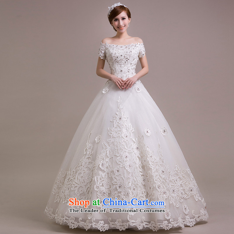 Blooming crazy bride wedding dresses shoulder the new Word 2015 Spring/Summer Korean Version to align the thin tail lace drill one field shoulder tail XL, Blooming crazy (chunhuaqiuyue) , , , shopping on the Internet