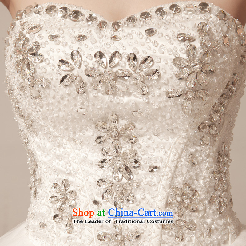 Wipe the chest wedding dresses upscale bride new 2015 Korean to align graphics thin large spring Sau San retro Diamond White S, Blooming crazy (chunhuaqiuyue) , , , shopping on the Internet