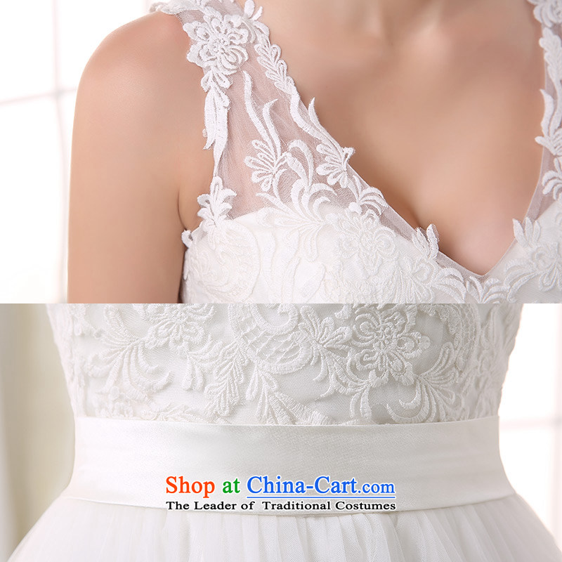 Custom dressilyme wedding by 2015 straps lace Top Loin of deep V-Neck minimalist A skirt wedding zipper fluoroscopy back bride dress White - No spot 25 day shipping XL,DRESSILY OCCASIONS ME WEAR ON-LINE,,, shopping on the Internet