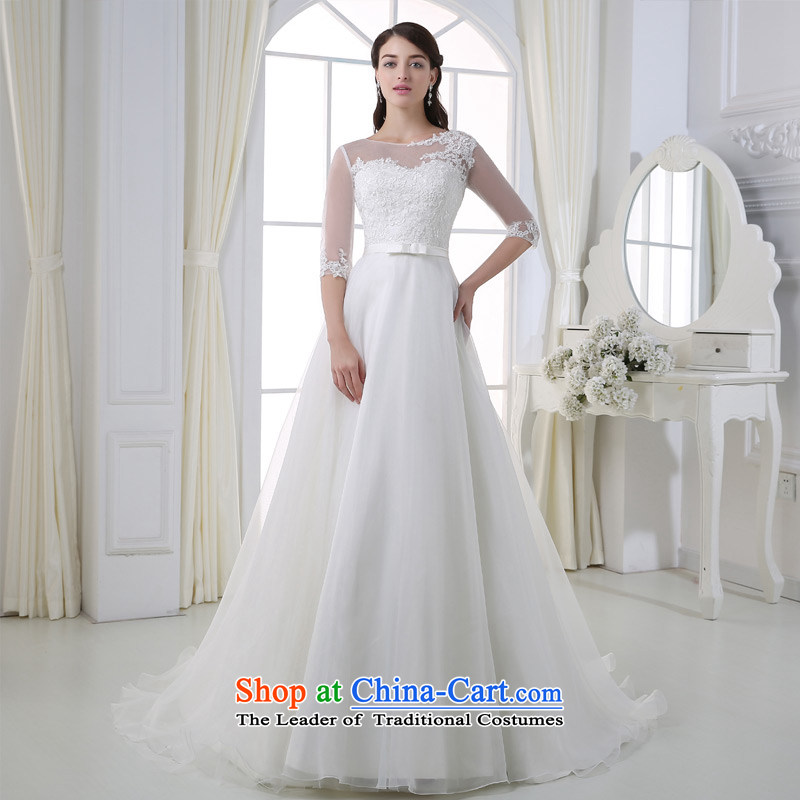 Custom dressilyme wedding by 2015 a field for fluoroscopy cuff lace A skirt wedding zipper small tail in waist bride wedding White - No spot 25 day shipping XL