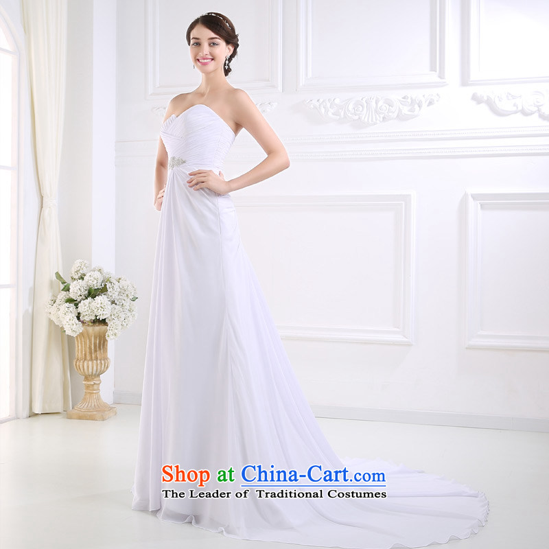 Custom dressilyme wedding by 2015 Summer beach and chest chiffon straight leg straps wedding slim diamond creases tail gliding wedding ivory - no spot 25 day shipping L,DRESSILY OCCASIONS ME WEAR ON-LINE,,, shopping on the Internet