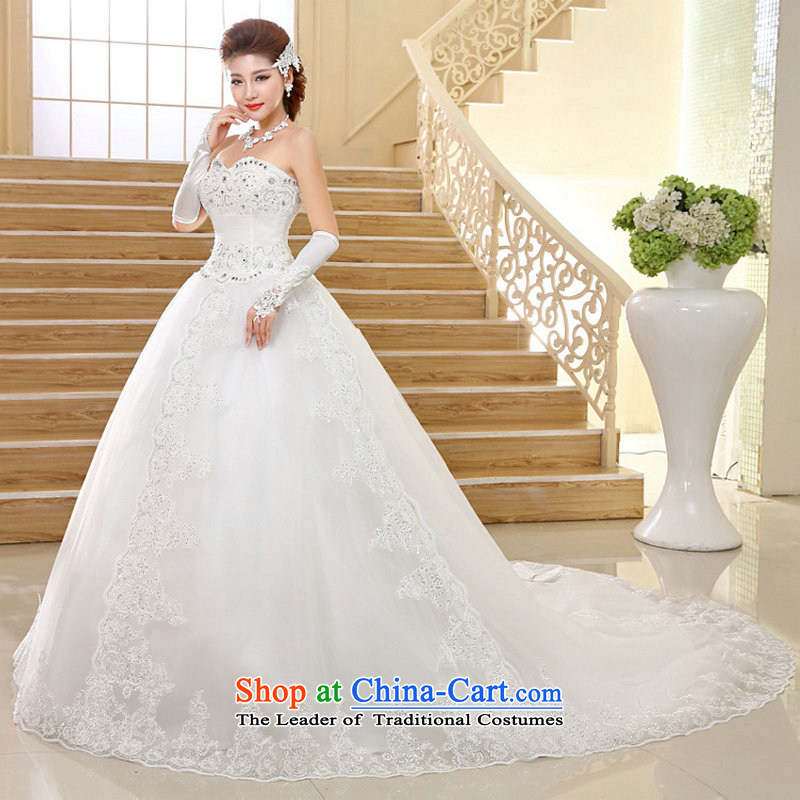 Optimize the   New Korea 2015 Hong-version of the long tail and chest lace tail wedding hs001 L, Optimize Hong shopping on the Internet has been pressed.