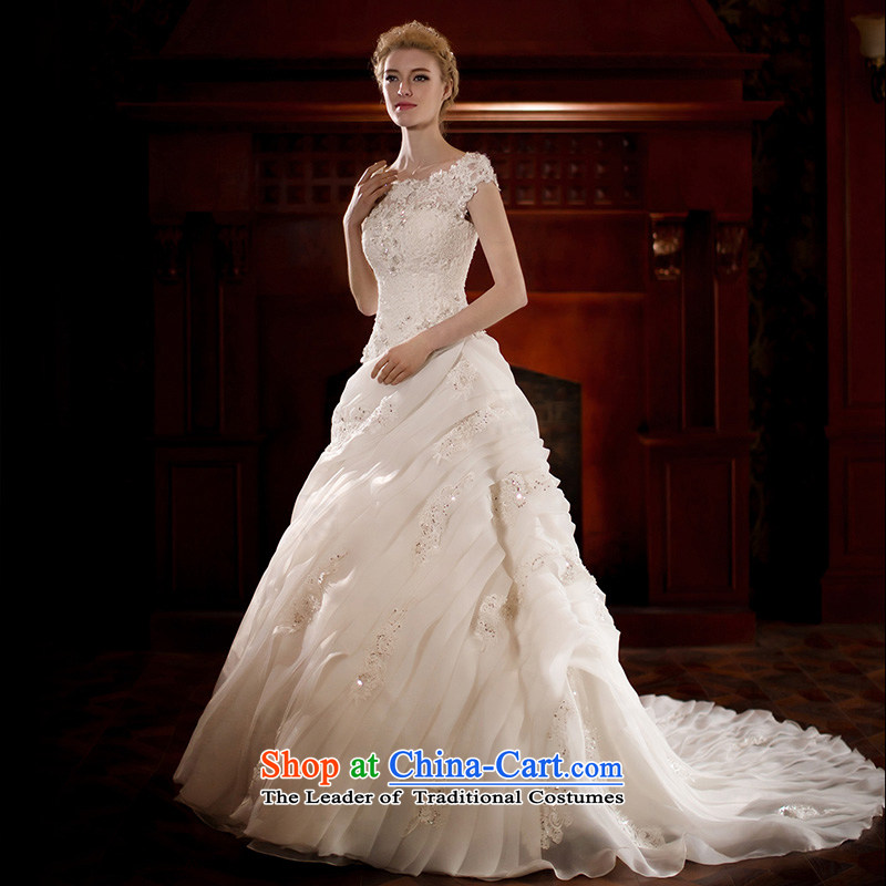 A Bride wedding dress the Word 2015 Spring shoulder graphics thin wedding dreams tail original design 25.39 white S pre-sale 10 Day Shipping, a bride shopping on the Internet has been pressed.