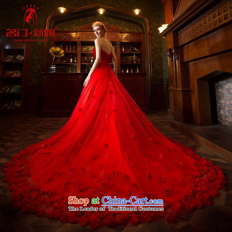A Bride wedding dresses spring 2015 Red wedding dreams petals large tail 2548 red for 25 day shipping