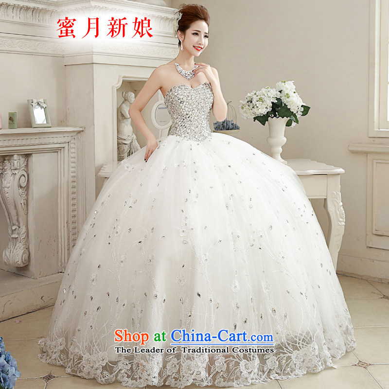 ?The spring of 2015, the bride honeymoon new female Diamond Video thin wiping the chest wedding dresses to align the princess white?S