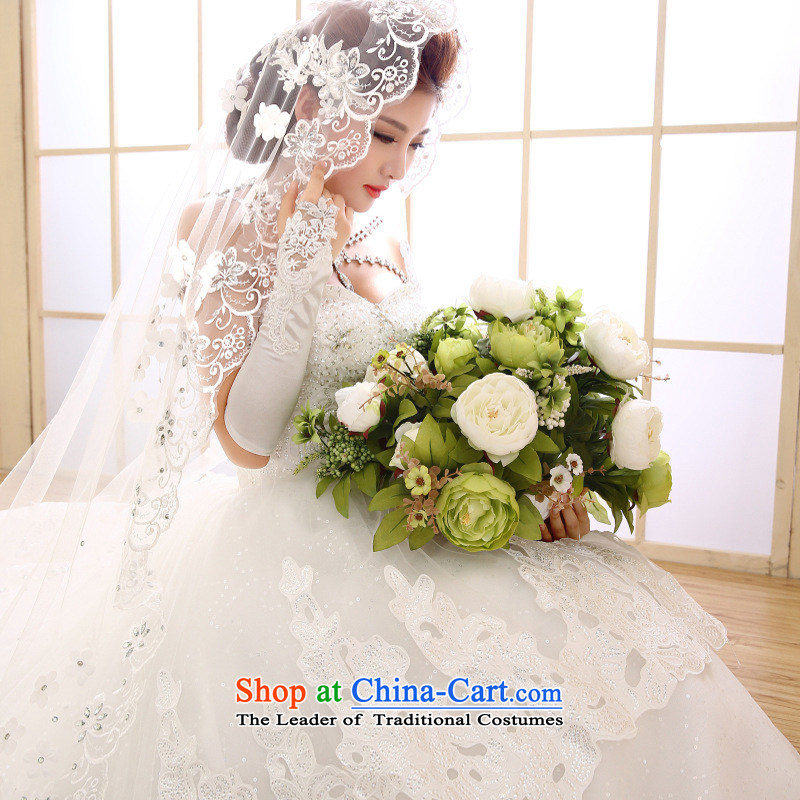 Optimize the   new 2015 Hong-marriages wedding dresses Sau San Video Korean thin stylish large tail anointed chest to optimize Hong-XL, hs004 shopping on the Internet has been pressed.
