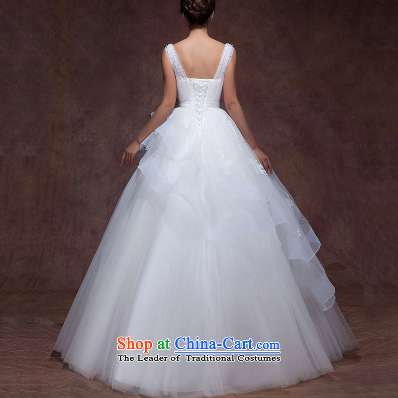 The year 2015 was a newlywed Luang wedding dresses V-neck in the elegant minimalist lace flowers straps bon bon align to winter clothing winter, wedding m White alignment of the funds from the advanced customization, Luang in , , , shopping on the Interne