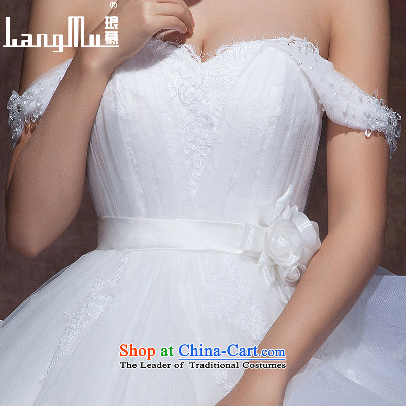 The year 2015 was a newlywed Luang wedding dresses V-neck in the elegant minimalist lace flowers straps bon bon align to winter clothing winter, wedding m White alignment of the funds from the advanced customization, Luang in , , , shopping on the Interne