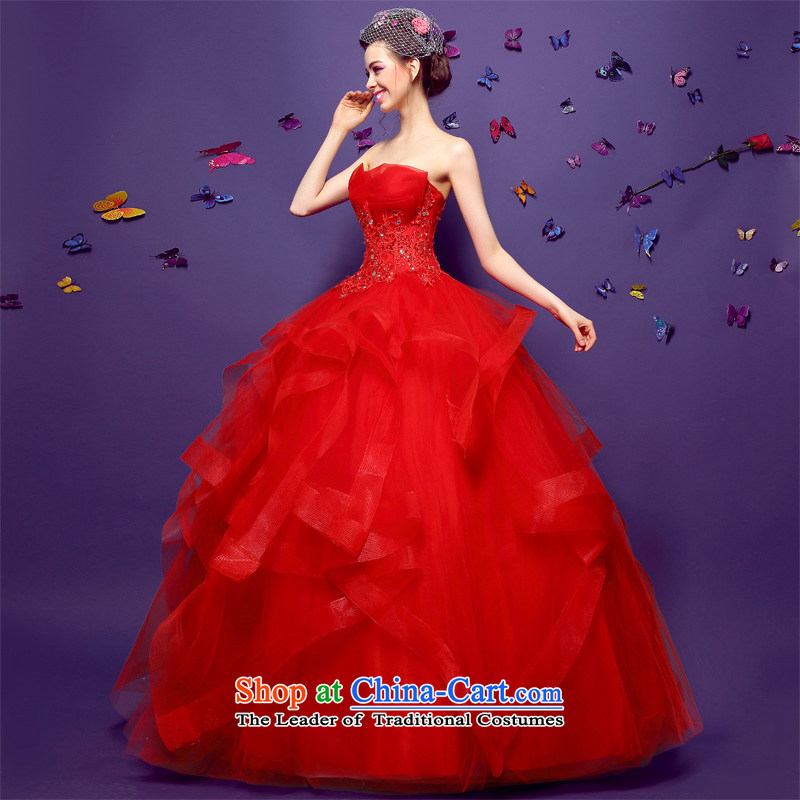  The spring of 2015, the bride honeymoon new female depilation chest princess bon bon wedding red lace align to wedding strap RED M honeymoon bride shopping on the Internet has been pressed.
