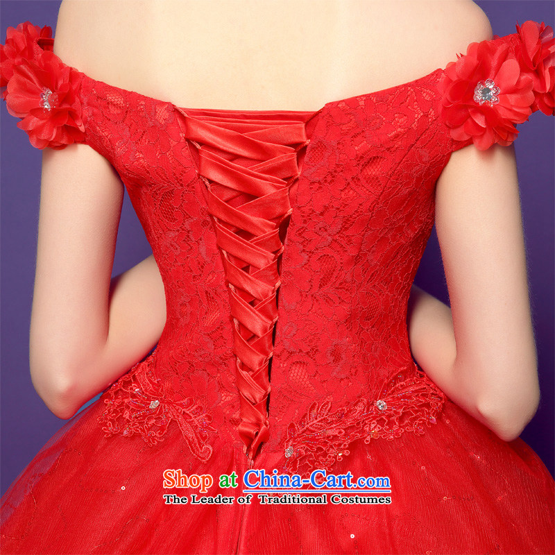   The spring of 2015, the bride honeymoon new sense of the word female shoulder-su diamond lace align to bon bon red wedding red S honeymoon bride shopping on the Internet has been pressed.