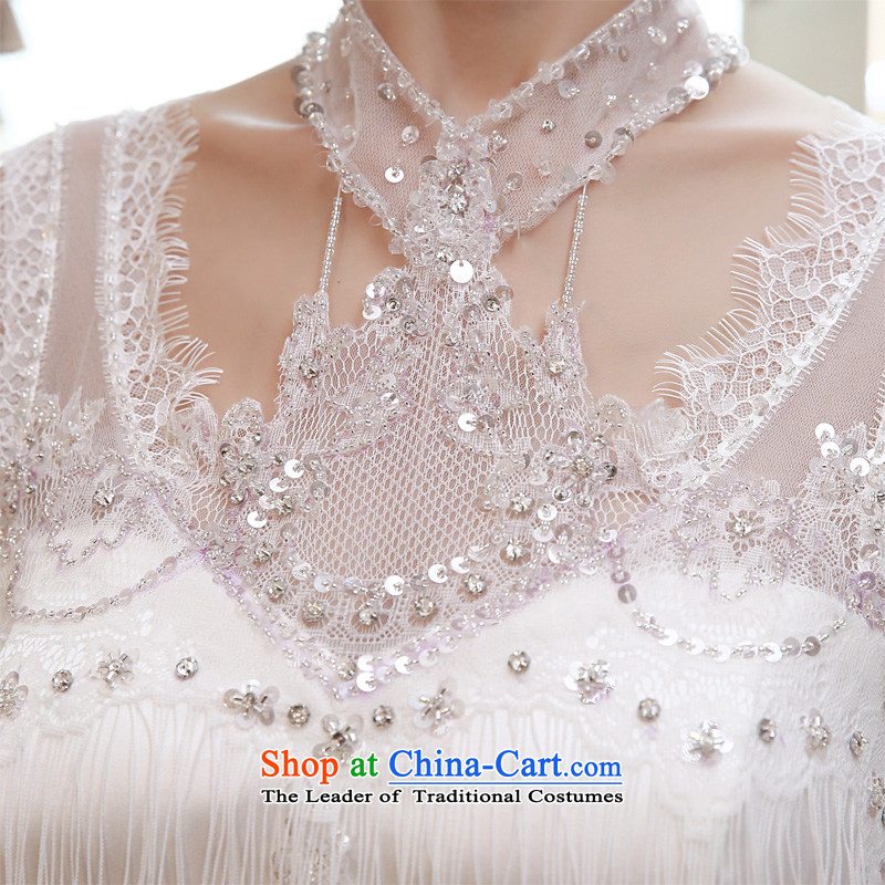  The spring of 2015, the bride honeymoon new girls retro-su lace clouds hang also wedding dresses to align the White XL, bride honeymoon shopping on the Internet has been pressed.