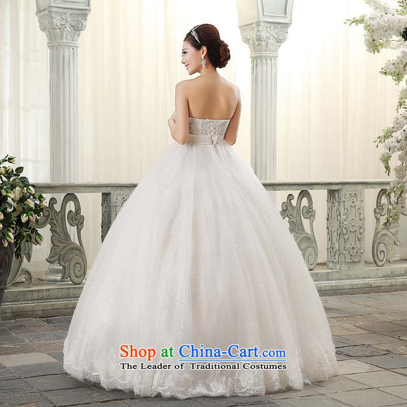 Time Syrian brides wedding dresses wedding winter wiping the breast height to align the waist Korean pregnant women stylish princess lace wedding thick MM larger video thin white XXL, Korea Time Syrian shopping on the Internet has been pressed.