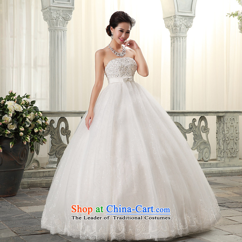 Time Syrian brides wedding dresses wedding winter wiping the breast height to align the waist Korean pregnant women stylish princess lace wedding thick MM larger video thin white XXL, Korea Time Syrian shopping on the Internet has been pressed.
