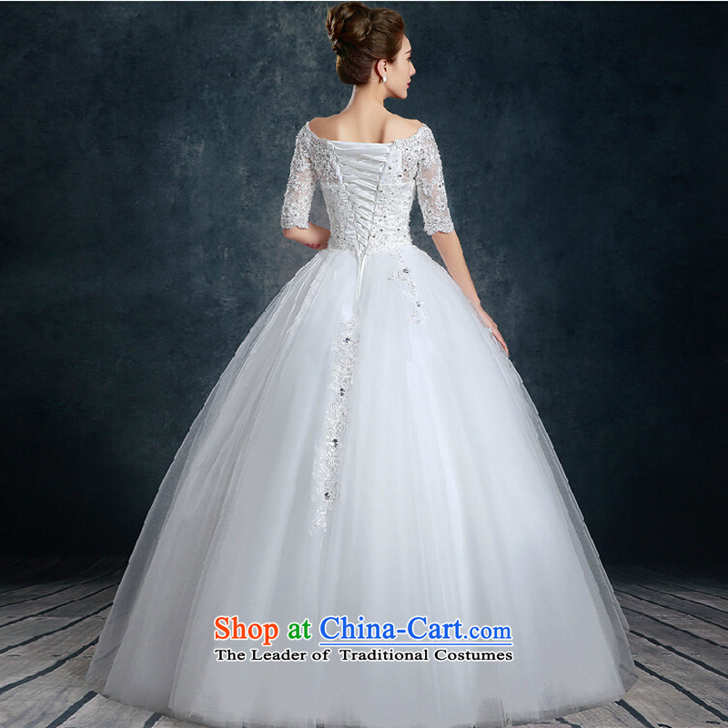 2015 new stylish shoulder the word wedding autumn and winter won with minimalist in cuff large Sau San bride wedding dresses white color is Mona Lisa, L, the , , , shopping on the Internet