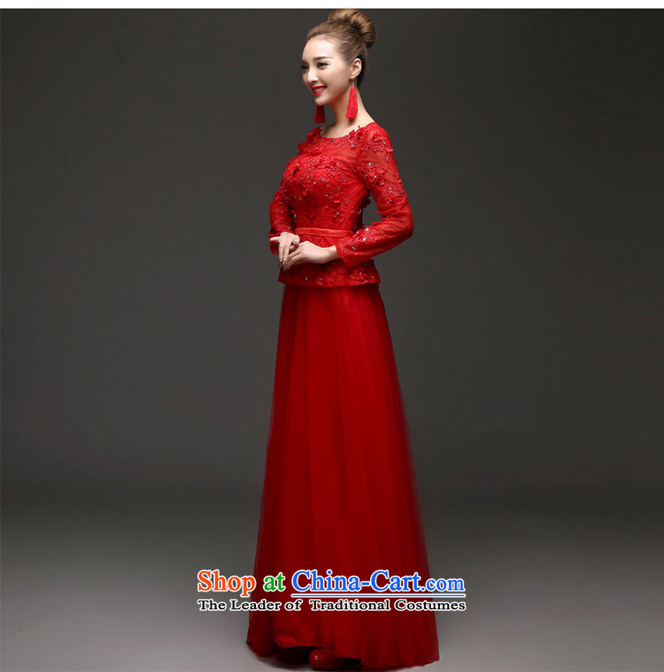 2015 winter)-bride bows services fall and winter new banquet evening dresses long-sleeved Sau San long wedding dress RED M picture, prices, brand platters! The elections are supplied in the national character of distribution, so action, buy now enjoy more preferential! As soon as possible.