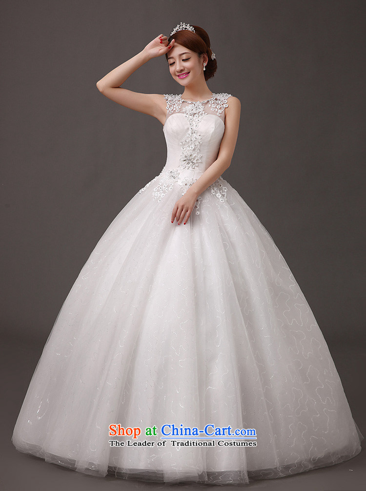 Qing Hua yarn 2015 wedding dresses new stylish Korean word shoulder of diamond ornaments lace video thin large fat mm to align with the bride wedding white made size does not accept return pictures, prices, brand platters! The elections are supplied in the national character of distribution, so action, buy now enjoy more preferential! As soon as possible.