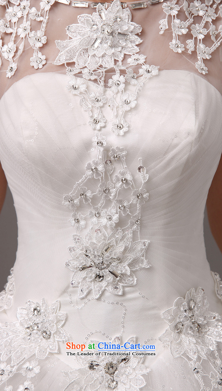 Qing Hua yarn 2015 wedding dresses new stylish Korean word shoulder of diamond ornaments lace video thin large fat mm to align with the bride wedding white made size does not accept return pictures, prices, brand platters! The elections are supplied in the national character of distribution, so action, buy now enjoy more preferential! As soon as possible.