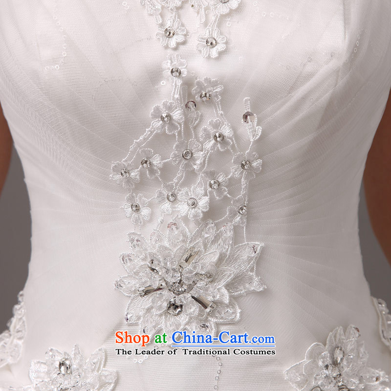 Qing Hua yarn 2015 wedding dresses new stylish Korean word shoulder of diamond ornaments lace video thin large fat mm to align with the bride wedding white made size does not accept the return of the Qing Hua yarn , , , shopping on the Internet