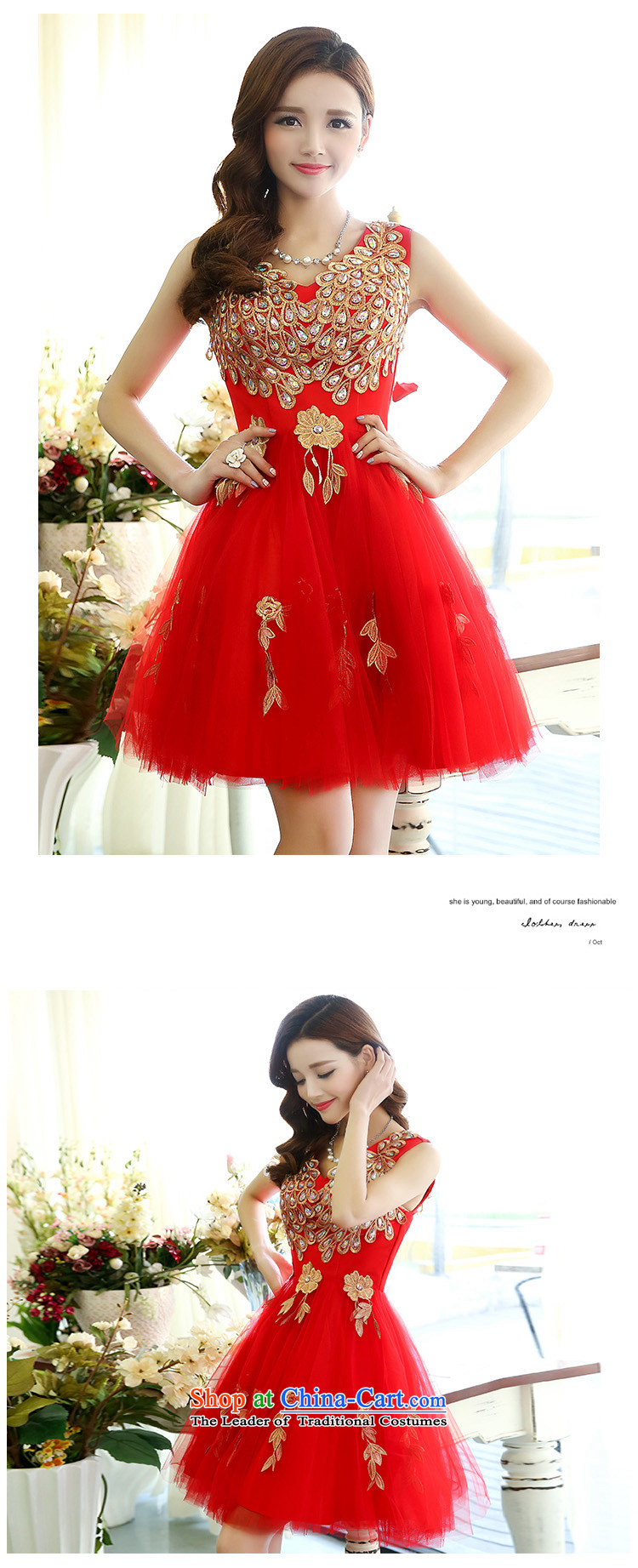  The spring and fall 2015 to dream Korean shoulders water-soluble lace on drill with bride wedding dress bridesmaid dress bows dress female red XL Photo, prices, brand platters! The elections are supplied in the national character of distribution, so action, buy now enjoy more preferential! As soon as possible.