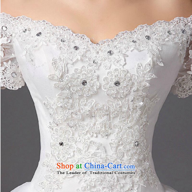 The bride wedding dresses the word shoulder palace retro version won large thin snap to align the autumn and winter to thick wedding drill autumn and winter white color is Mona Lisa, L, the , , , shopping on the Internet