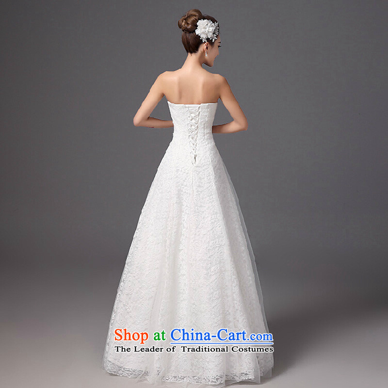 Wedding dresses new 2015 autumn and winter stylish bride anointed chest lace to align the large graphics thin Korean style with white S     of the color is Windsor shopping on the Internet has been pressed.
